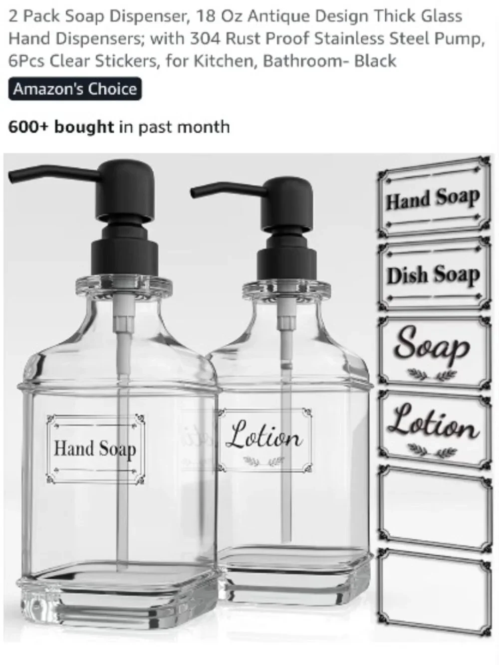 Glass Coffee Syrup Dispensers